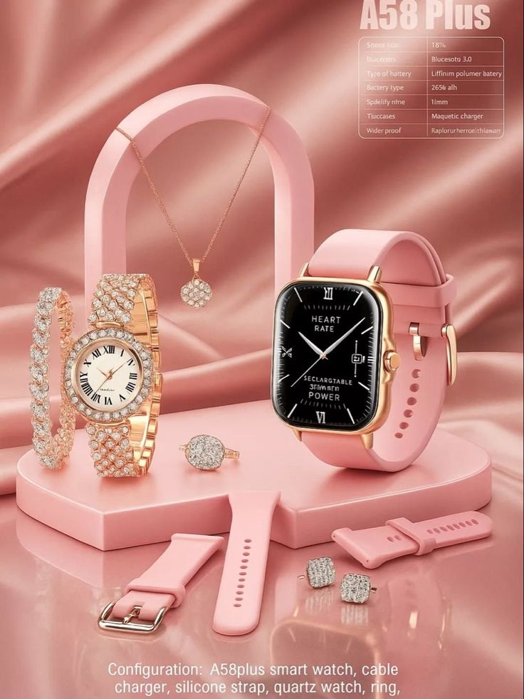 A58 Plus 6 IN 1 Smartwatch Set